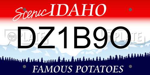 DZ1B9O Idaho License Plate