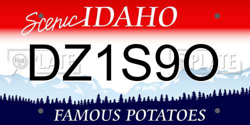 DZ1S9O Idaho License Plate