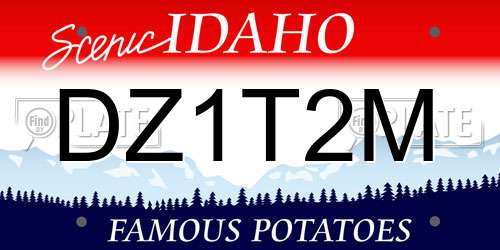 DZ1T2M Idaho License Plate