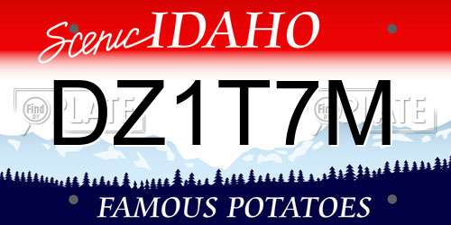 DZ1T7M Idaho License Plate