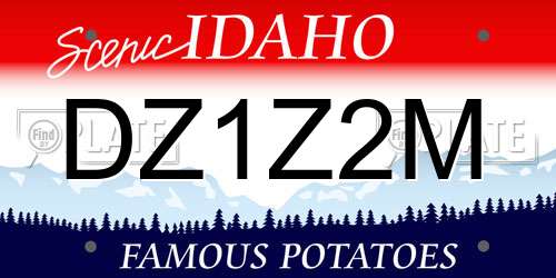 DZ1Z2M Idaho License Plate