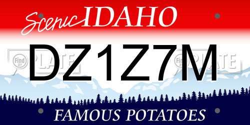 DZ1Z7M Idaho License Plate