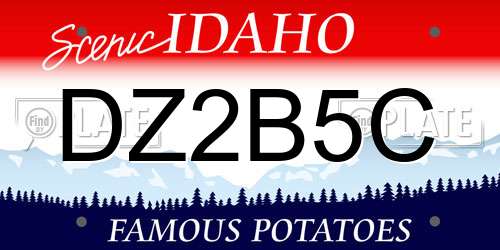 DZ2B5C Idaho License Plate
