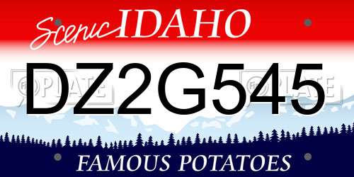 DZ2G545 Idaho License Plate