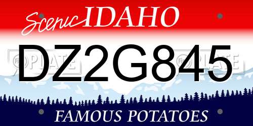 DZ2G845 Idaho License Plate