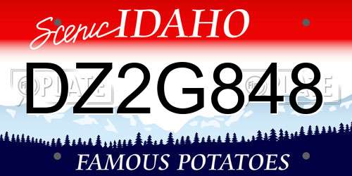 DZ2G848 Idaho License Plate