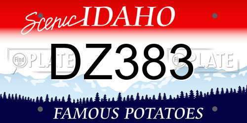 DZ383 Idaho License Plate