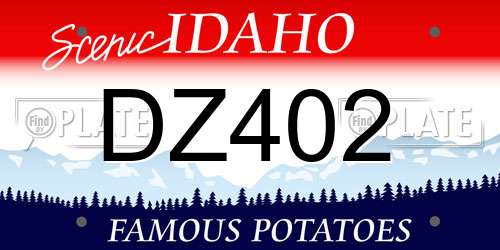 DZ402 Idaho License Plate