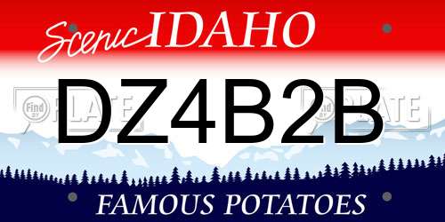 DZ4B2B Idaho License Plate