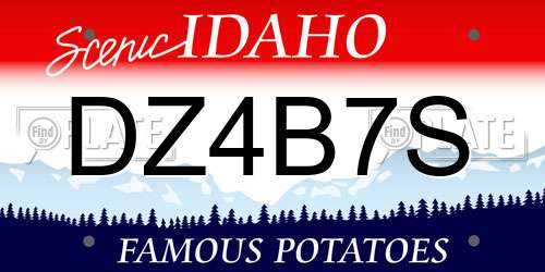 DZ4B7S Idaho License Plate
