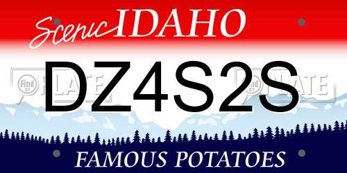 DZ4S2S Idaho License Plate