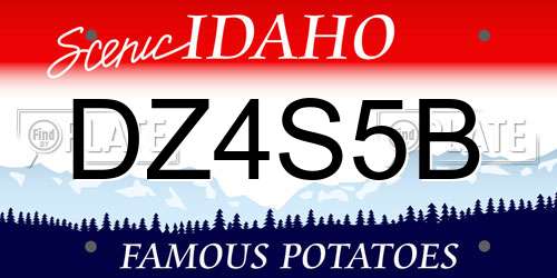 DZ4S5B Idaho License Plate