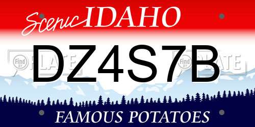 DZ4S7B Idaho License Plate