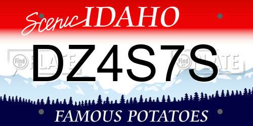 DZ4S7S Idaho License Plate
