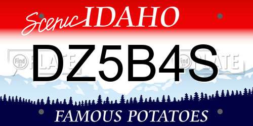 DZ5B4S Idaho License Plate