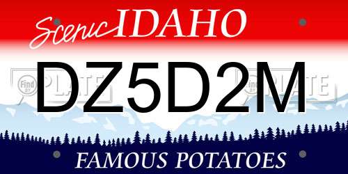 DZ5D2M Idaho License Plate