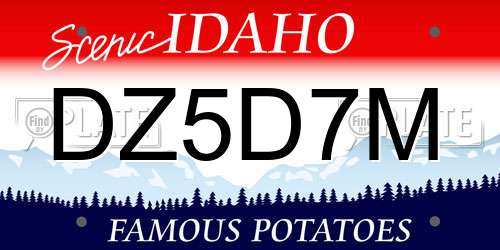 DZ5D7M Idaho License Plate