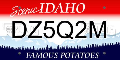 DZ5Q2M Idaho License Plate