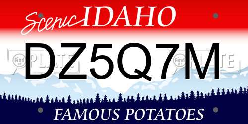 DZ5Q7M Idaho License Plate