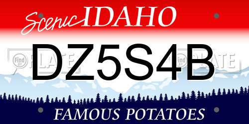 DZ5S4B Idaho License Plate