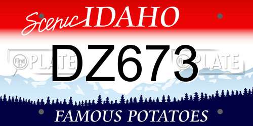 DZ673 Idaho License Plate