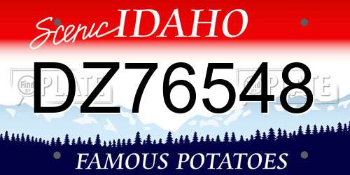 DZ76548 Idaho License Plate