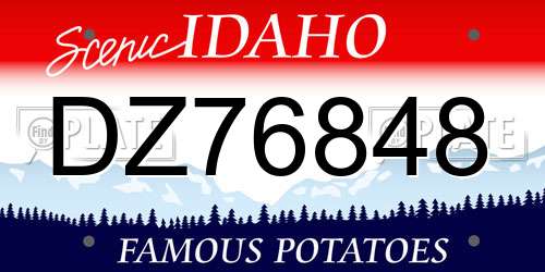 DZ76848 Idaho License Plate