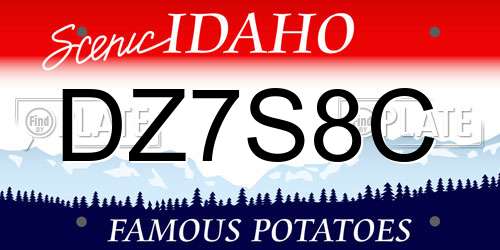 DZ7S8C Idaho License Plate