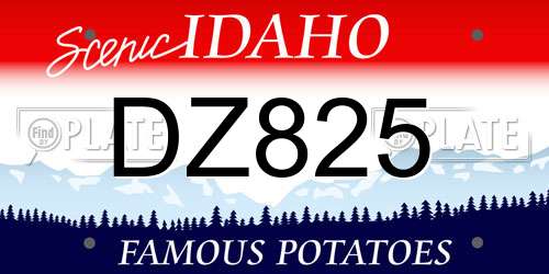 DZ825 Idaho License Plate