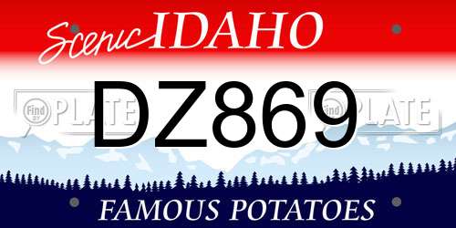 DZ869 Idaho License Plate