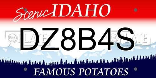DZ8B4S Idaho License Plate