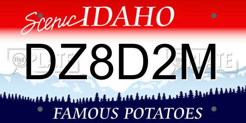DZ8D2M Idaho License Plate