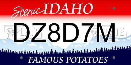 DZ8D7M Idaho License Plate