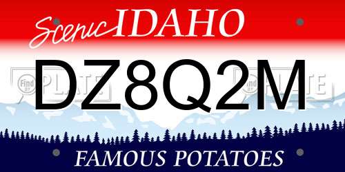 DZ8Q2M Idaho License Plate