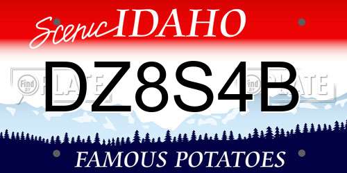 DZ8S4B Idaho License Plate