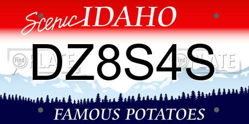 DZ8S4S Idaho License Plate