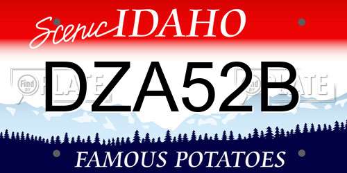 DZA52B Idaho License Plate