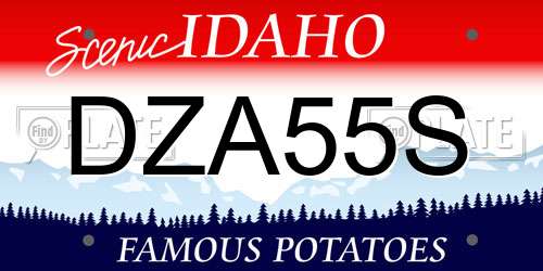 DZA55S Idaho License Plate
