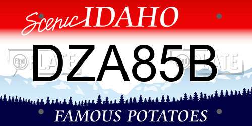 DZA85B Idaho License Plate
