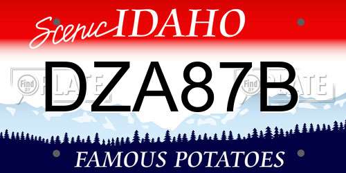 DZA87B Idaho License Plate