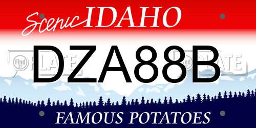DZA88B Idaho License Plate