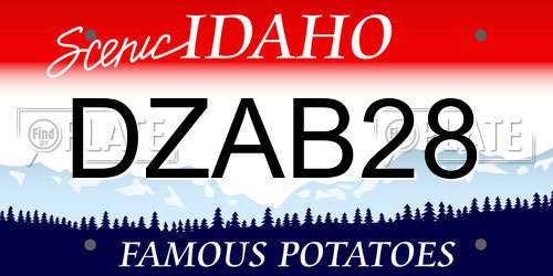 DZAB28 Idaho License Plate