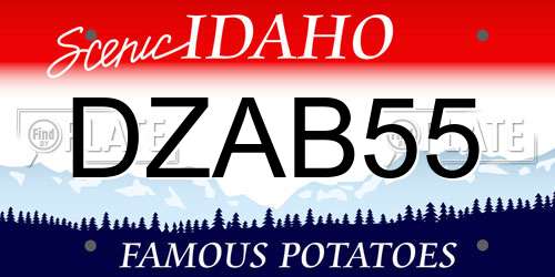 DZAB55 Idaho License Plate
