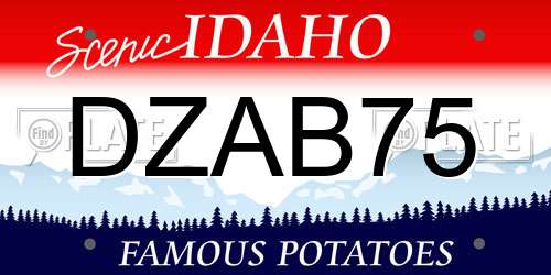 DZAB75 Idaho License Plate