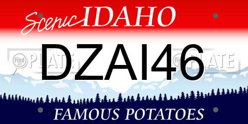 DZAI46 Idaho License Plate