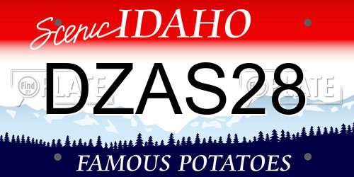 DZAS28 Idaho License Plate