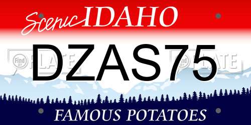 DZAS75 Idaho License Plate