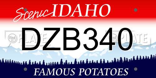 DZB340 Idaho License Plate