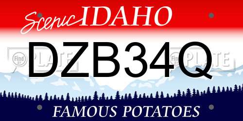 DZB34Q Idaho License Plate