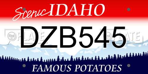DZB545 Idaho License Plate